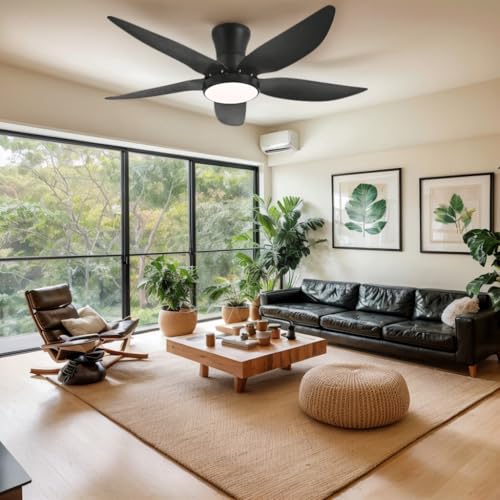 Anyeark Ceiling Fans with Lights, Low Profile Ceiling Fan Light and Remote/APP Control, 6 Speeds Adjust, LED Dimmable 3 Color Changing, Modern Flush Mount Fandelier Ceiling Fan for Bedroom - image 6
