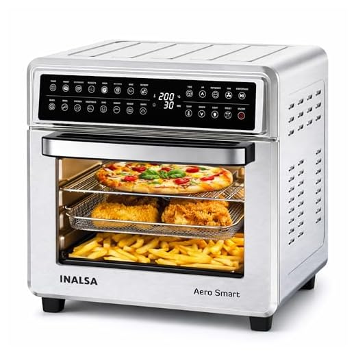 INALSA Air Fryer Oven With 23L Capacity|1700 W-16 Preset Programs |Digital Display and Touch Control| Rotisserie & Convection| 9 Accessories| Recipe Book|2 Year Warranty-Aero Smart23