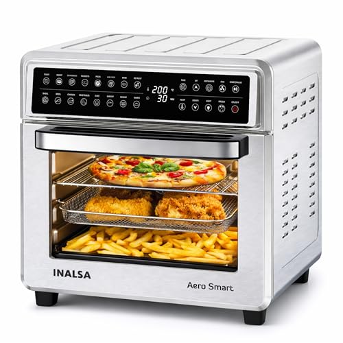 Image of INALSA Air Fryer Oven With 23L Capacity|1700 W-16 Preset Programs |Digital Display and Touch Control| Rotisserie & Convection| 9 Accessories| Recipe Book|2 Year Warranty-Aero Smart23