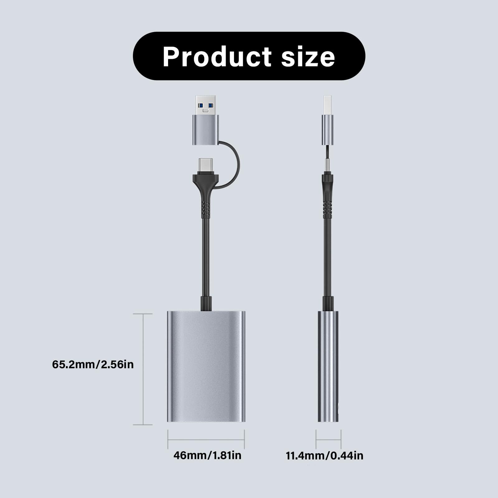 Tipo compatto di alluminio B adattatori USB C/A doppia porta per il video professionale di trasferimento dati 4k di fotografia