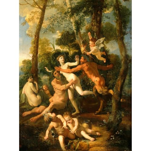 Toile Nicolas Poussin Pan et Syrinx grand tableau pour mur vide