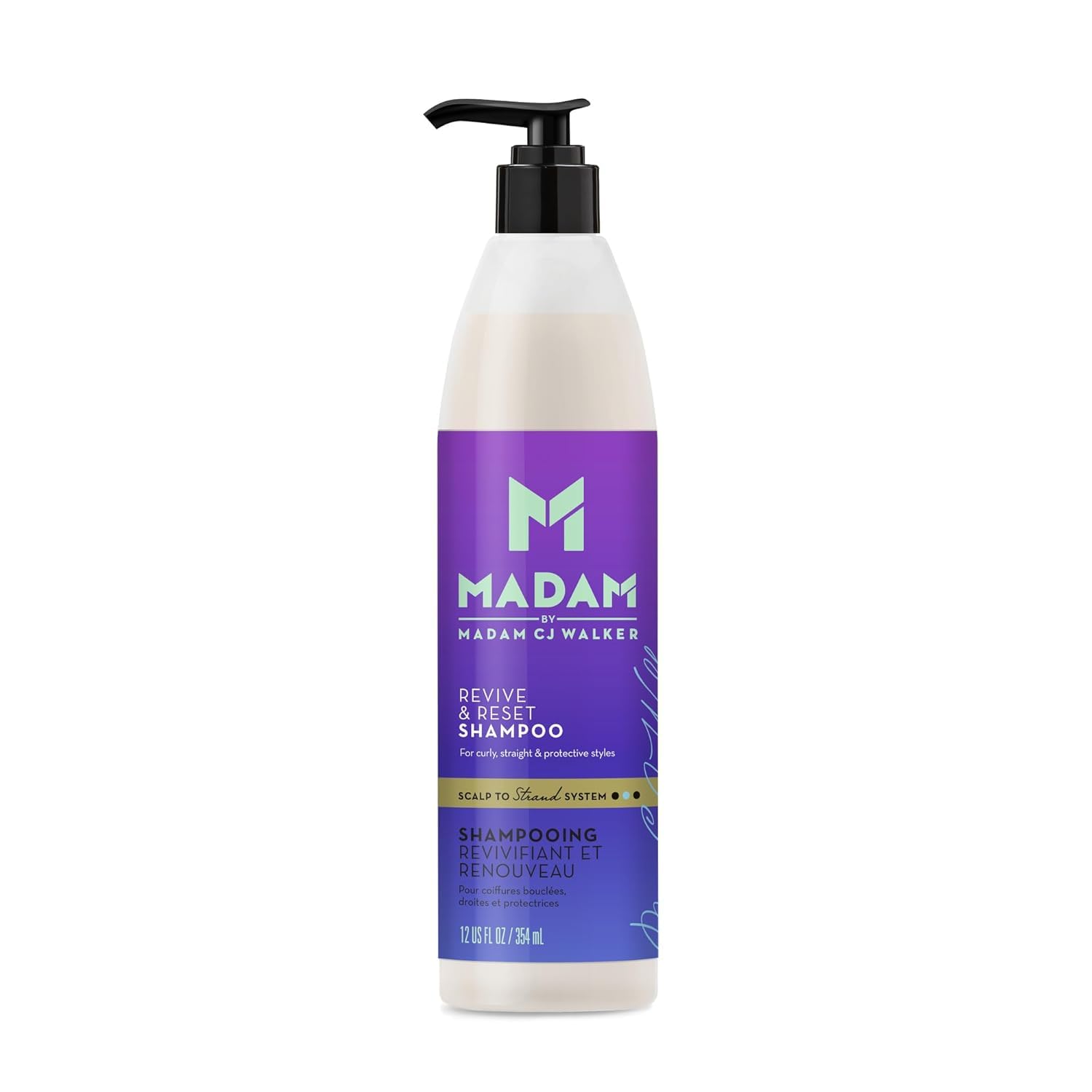 MADAM C.J. Walker, Revive & Reset Shampoo, Scalp to Strand System, Stronger Hair, 12 Fl. Oz.
