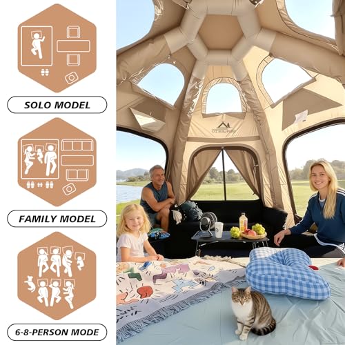 Carpa inflable grande 6 personas para camping 4 estaciones miniatura 3
