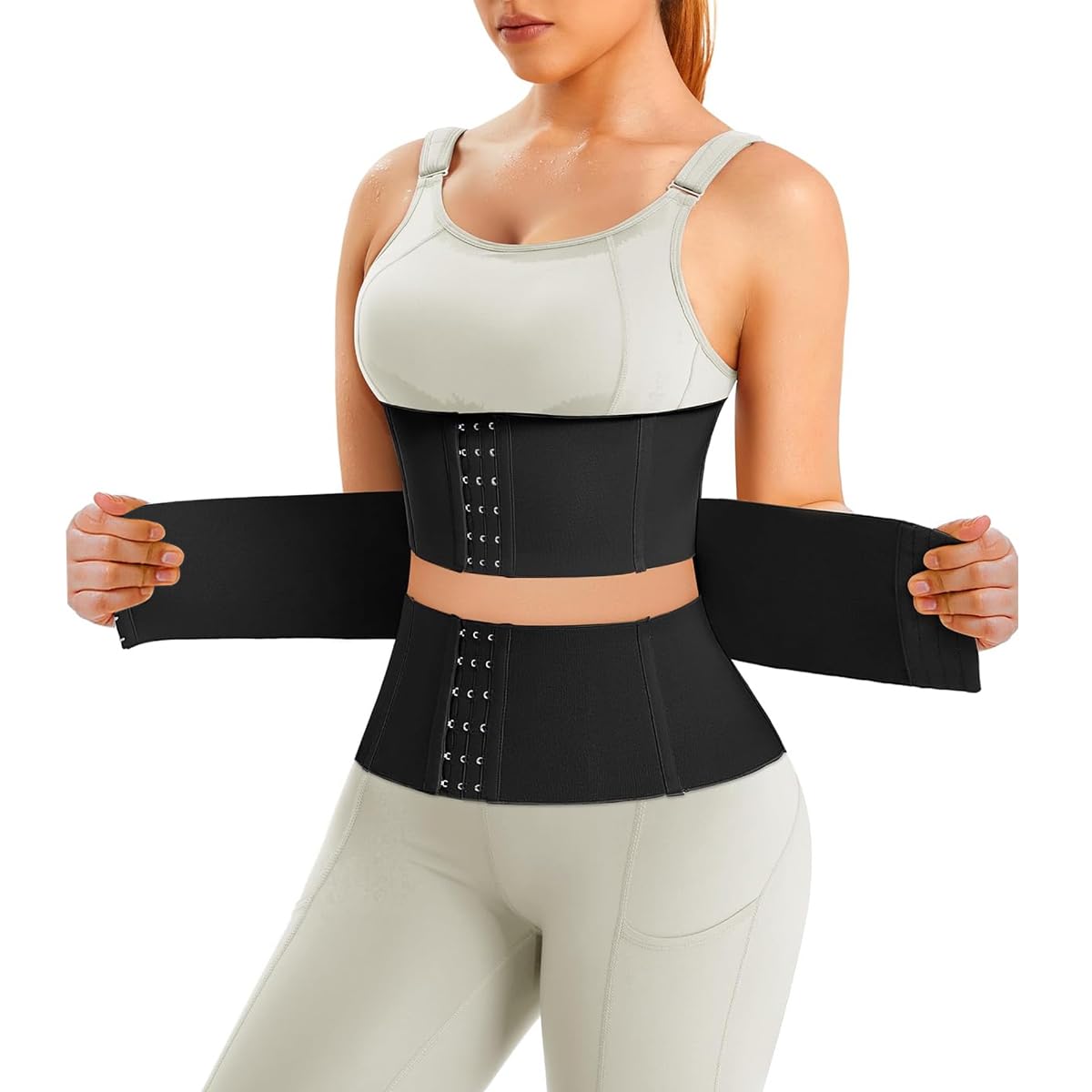 PALAYWaist Trainer for Women Tummy Control Shapewear Segmented Body Shaper Workout Girdle Cincher Postpartum Belt