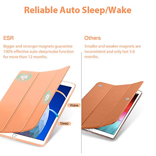 Image of ESR Rebound Slim Smart Case Specially Designed for iPad Air 3 10.5 inch 2019, Flexible TPU Back Cover with Rubberized Coating, Auto Sleep /Wake and Viewing /Typing Stand for iPad Air (3rd Gen) 2019, Papaya