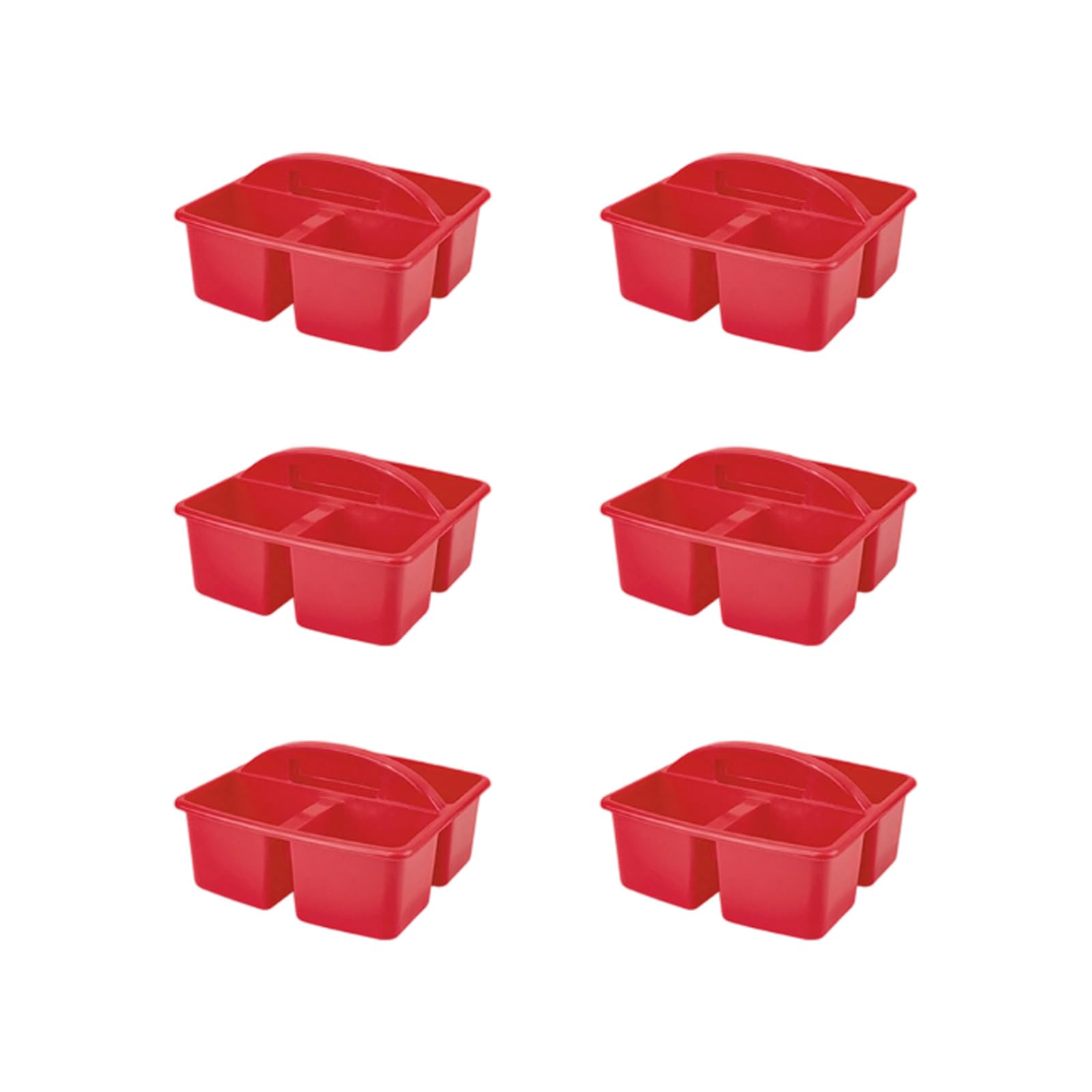 6Pcs Multipurpose Organiser Basket with Handle 3 Compartments Stackable Storage Baskets for Art Supplies Supplies Multipurpose Organiser Stackable Storage
