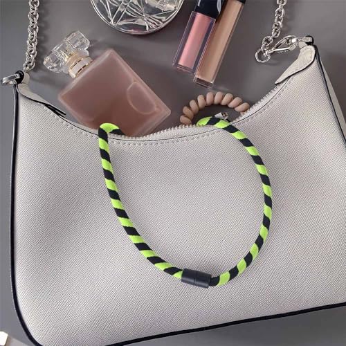 webbomb® Tubular Lanyard zweifarbiges Schlüsselband - rund weich und lang mit Sicherheitsverschluss und Schlüsselring als Schlüsselanhänger Key Chain für Ausweis Handy Schlüssel (neongrün/schwarz)