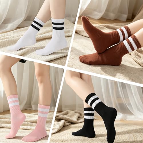 Womens Striped Crew Socks - image 5