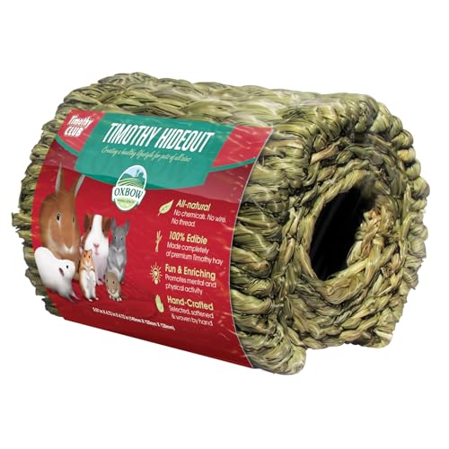 Oxbow Animal Health Timothy Hideout, Gerbil & Hamster Hideout, 100% Timothy Hay, Hamster Enrichment, Oxbow Rat Cage Accessories