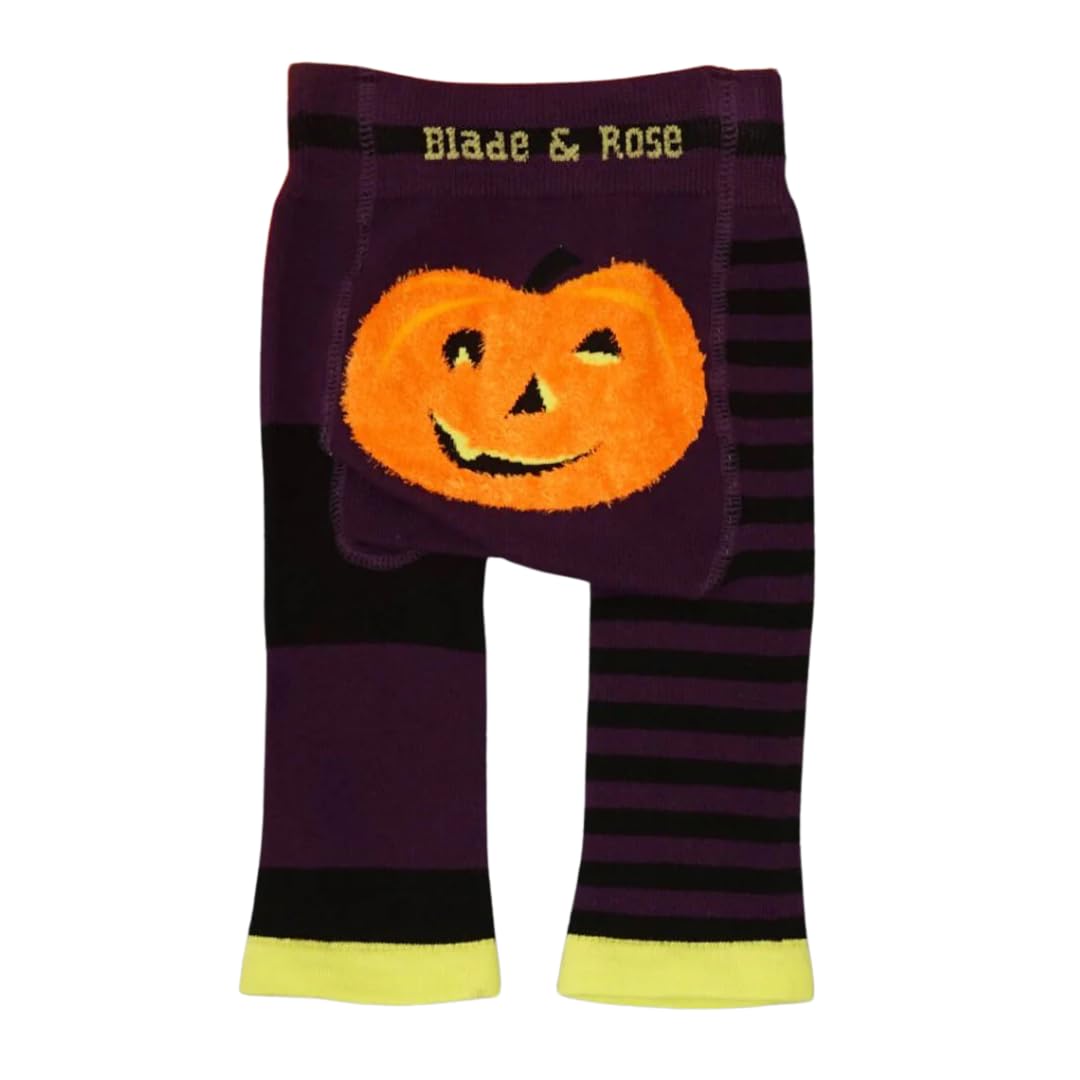 Blade & Rose Unisex Purple/Black/Orange | Halloween Pumpkin Leggings | Clothing For Babies & Toddlers 6-12 Months |