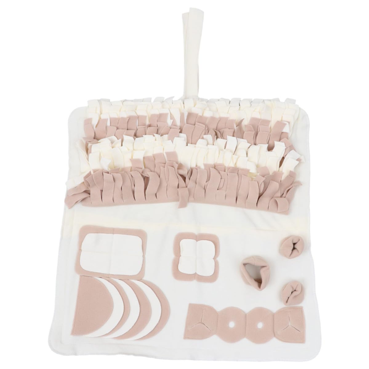 Schnüffelmatte für Hunde mit Slow Food Training, Plüsch, Beige