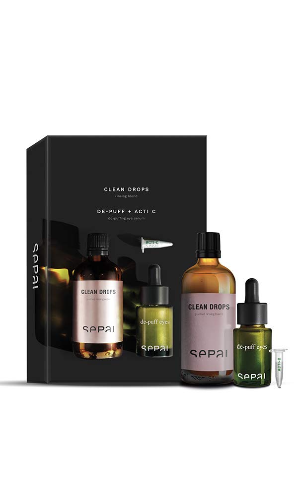 Sepai De-Puff Eyes and Clean Drops - Skin Care face moisturiser and Anti aging Eye serum for spot treatment | PACK of 2