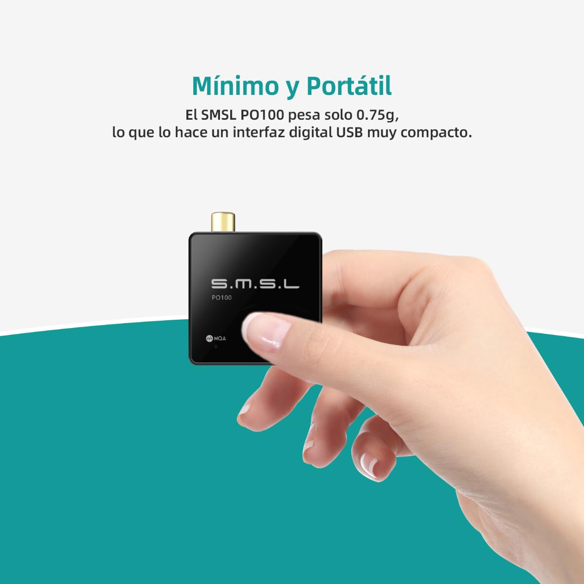 SMSL PO100 2024 XU316 Convertidor De Audio Digital - Analógico, mqa Decodifica USB a Toslink Coax/Optics Audio Adapter, Mini USB a Coax para Teléfonos Móviles/PC/Player/Streamer (Negro)