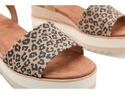 Image of TOMS Women's Diana Wedge Heel Sandal, Leather Upper, Rope-Wrapped Midsole, Adjustable Strap, Buckle, OrthoLite Insole