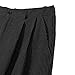 HZCX FASHION Men Baggy Wide Straight Leg Linen Dress Pants Stripe Zipper Pleat Elastic Waist Casual Slacks Work Trousers(Black,Small)