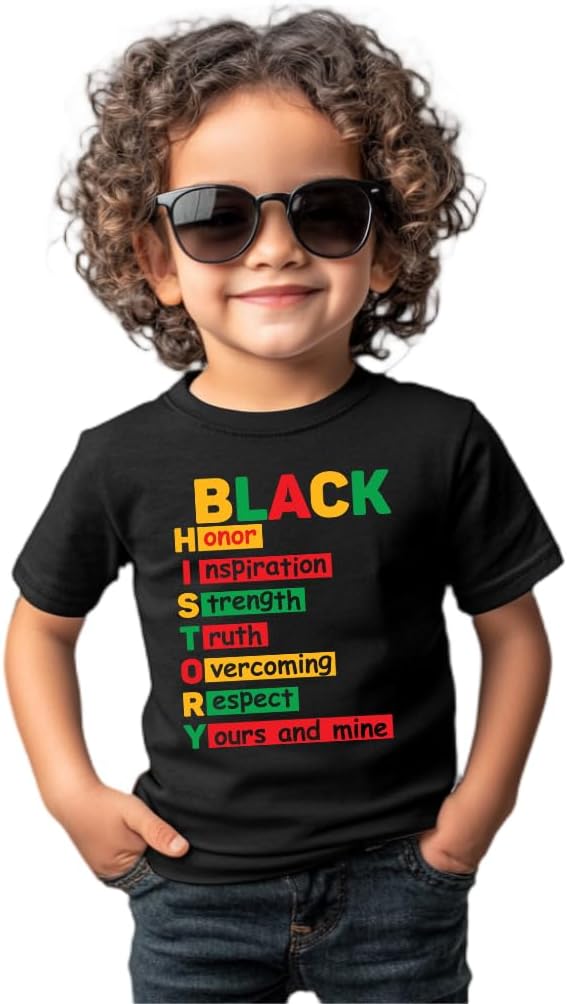 Toddler Black History T-Shirts for Boys Girls, Black History Month Shirts for Kids, Graphic Top Funny Letters Tees - Image 4