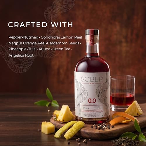 Image of SOBER Rum Alternative | 0.0% ABV Zero Alcohol Drink | Sugar Free Zero Calorie | Premium Non Alcoholic Rum with Caramel Vanilla Spice Notes | Alcohol Free Spirit for Mocktails & Mixers | 750ml