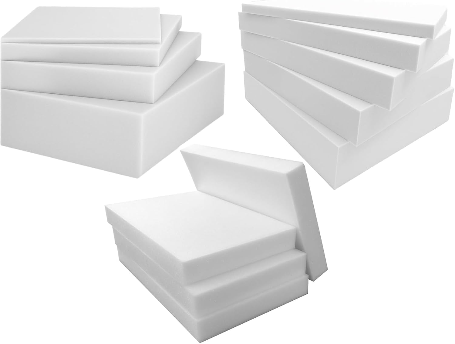 Laam linen Pack of 2 Upholstery Firm Foam for Cushions Cut to Any Size High Density For All type of Foam Seating Bench, Stool, Window Seat, Sofa, Chair Pads, Pet Bed Use (19”x10”x1”Inch)