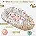 Baby Lounger for Newborn - Portable Infant Seat with Breathable Cover, Adjustable Cotton Bed for Floor Play & Travel | Newborn Essentials Gift 0-24M