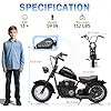 NEECHIPRO 24V 9AH Electric Dirt Bike for Kids, 250W Strong Motor 13.6MPH Fast Speed Electric Retro Off-Road Motorcycle, Leather Seat Dirt Bike, LED Lights, Air-Filled Tires, Black #5