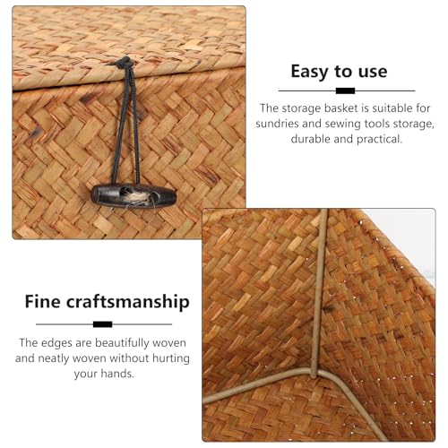 Boîtes de rangement multifonctions en rotin naturel pour objets divers - 4