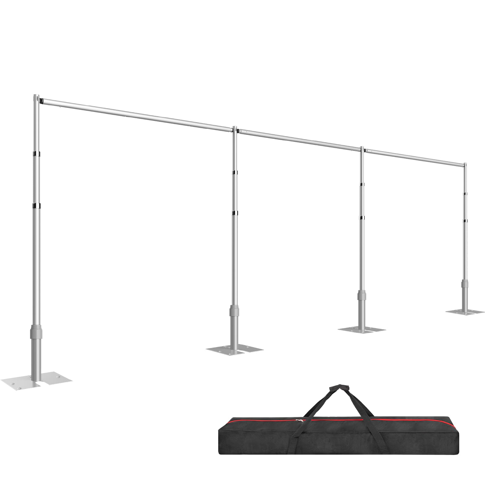Photo 1 of EMART Backdrop Stand Heavy Duty 8.9ftx30ft, Adjustable Pipe and Drape Photo Background Support Kit, Metal Frame with Flat Base for Wedding Birthday Party Banquet Decorations-Gold