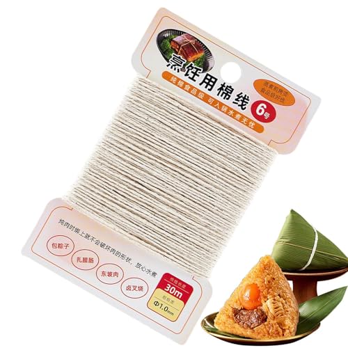Alambre de cocción para carne - Alambre de cocina para tostar, 1 mm Alambre de panadería de alta resistencia | 98,43 Pie de cuerda para atar carne, cordón de algodón para jardín, ayudantes