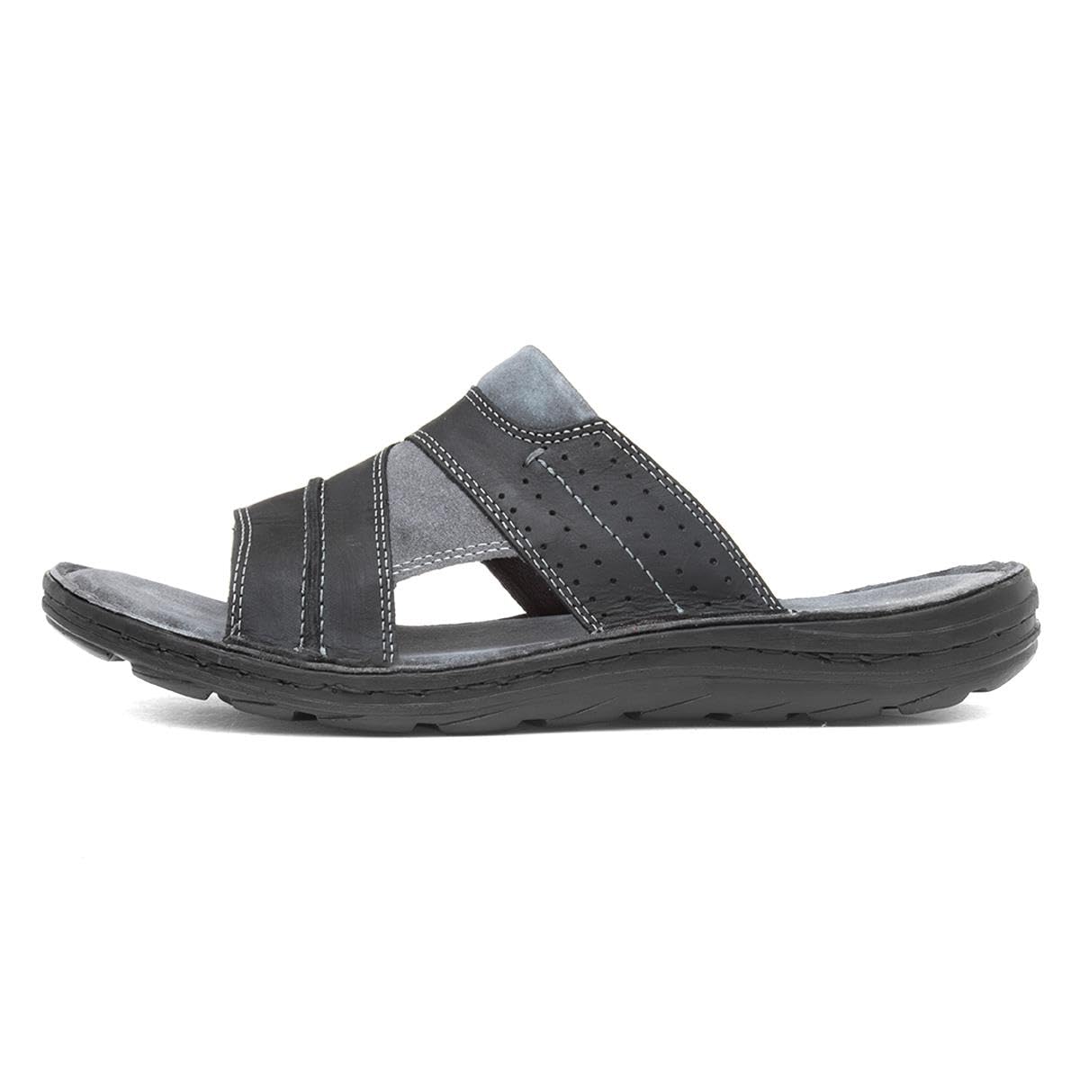 Hush Puppies Men's Black Archer Leather Mule Sandal Size 8