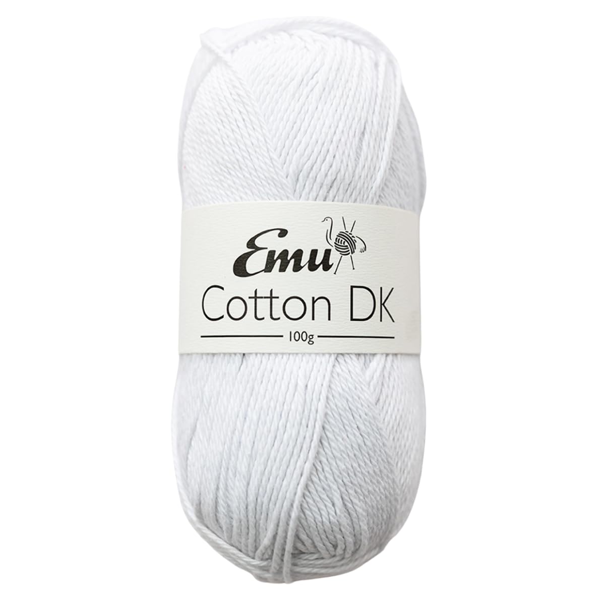 Emu Cotton DK Premium Yarn 100g Ball 208m, White - 001