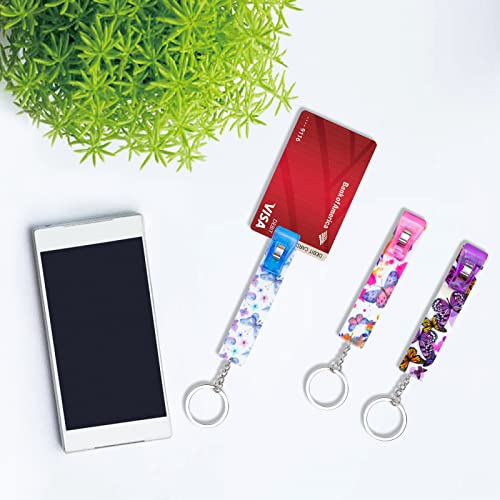 Image of 3PCS Credit Card Puller, Cute Debit Bank Card Grabber for Long Nails ATM Keychain Women with Plastic Clip