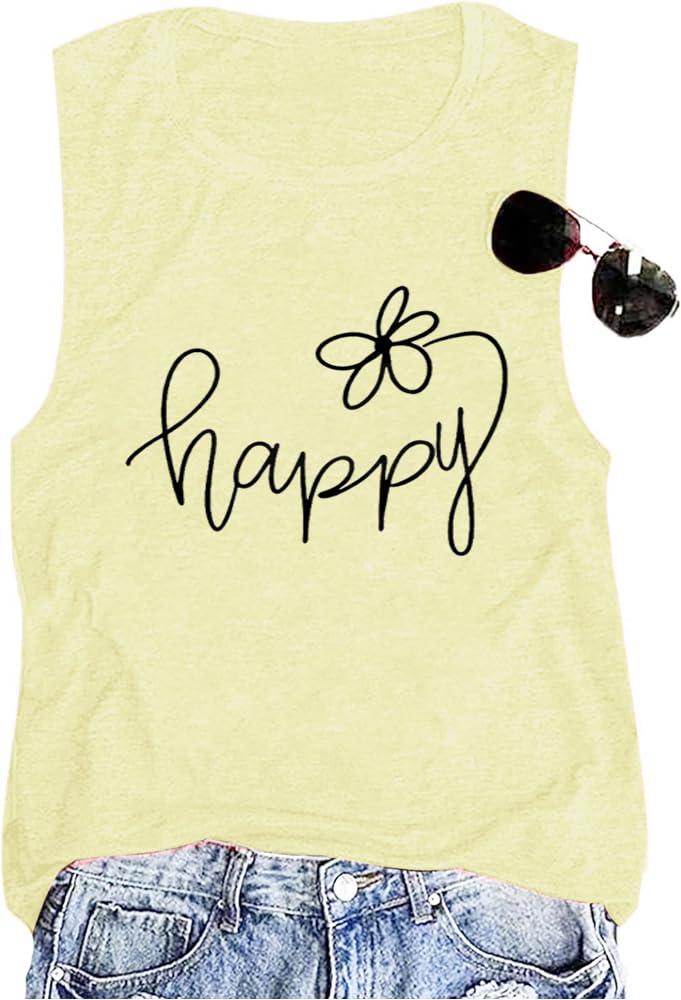 Funny Cute Graphic Tees for Women Choose Happy Letter Print T Shirts Love Heart Inspirational Shirt Casual Short