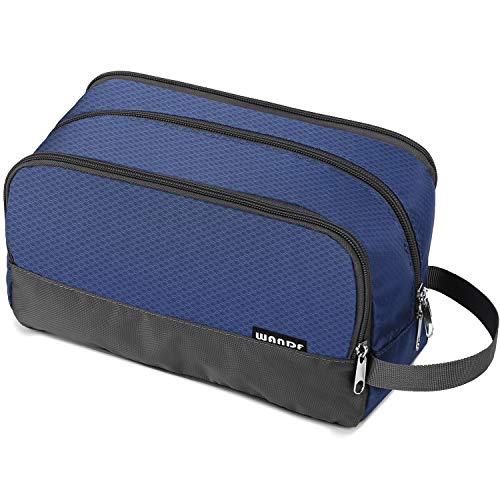 Image of WANDF Travel Toiletry Bag for Men, Small Dopp Kit for Toiletries | Water-Resistant Fabric, Travel Bag for Toiletries, Compact Storage, Shaving Accessories, Weekend Trips