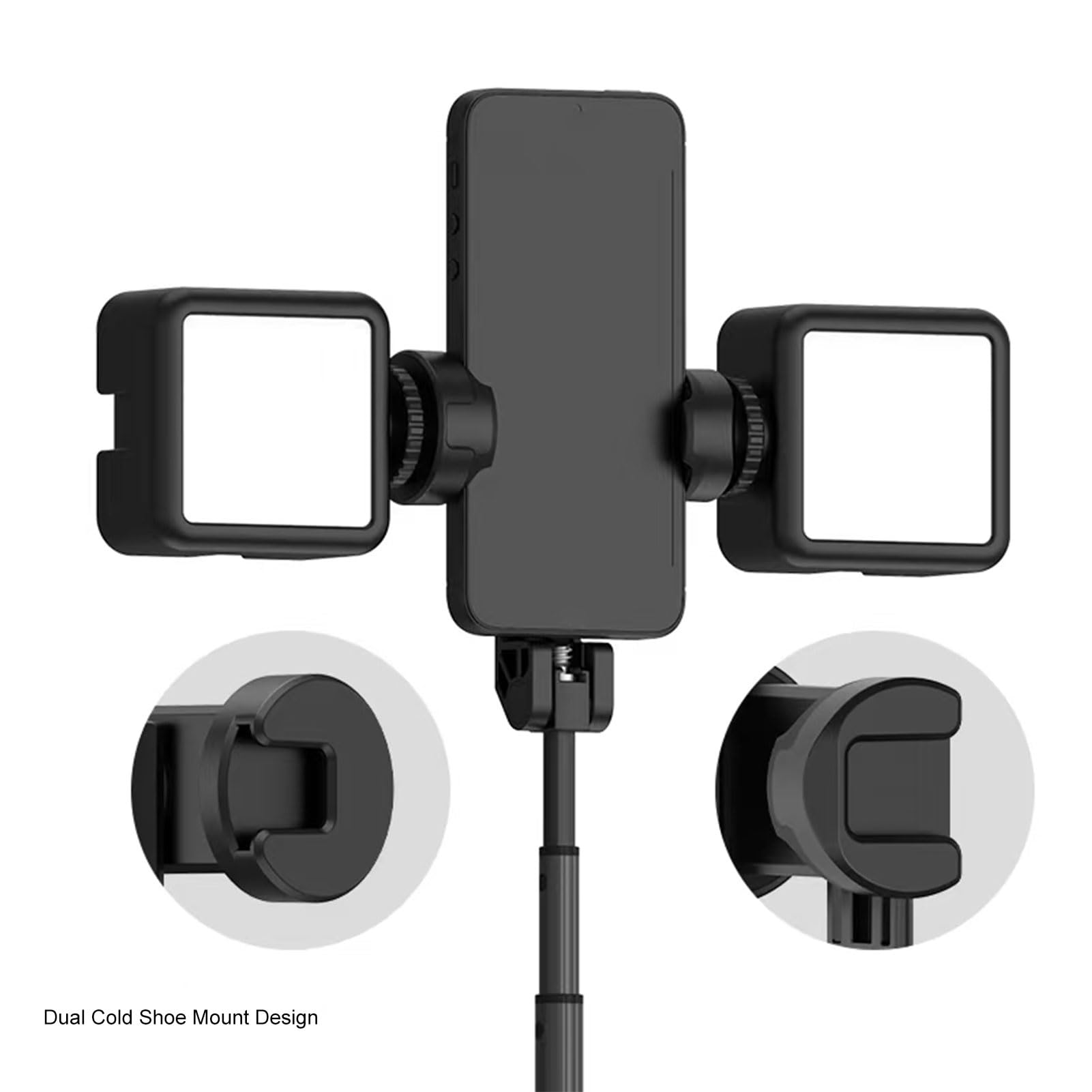 Sxhlseller Asta per Selfie con Apertura Automatica e Chiusura, Treppiede Estensibile a 9 Sezioni con Doppi Supporti per Slitta Fredda e Telecomando Bluetooth, per Smartphone, Action Camera,