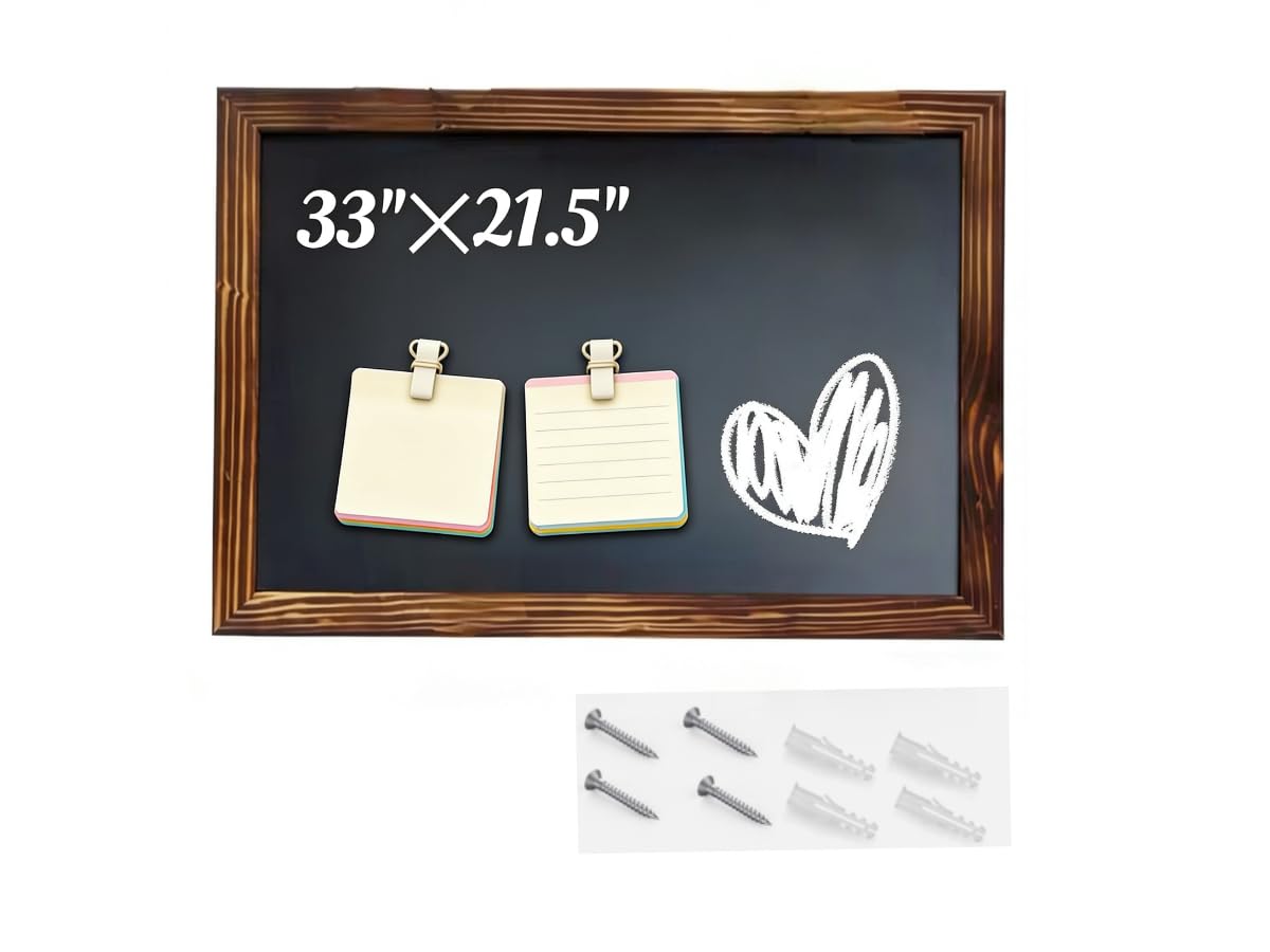 Magnetic Chalkboard for Wall 54 x 84cm Large Blackboard Chalk Board for Kitchen Office Pub Shop, Vertical or Horizontal Hanging