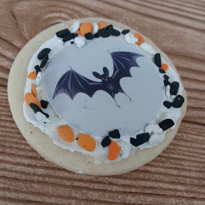 Miniatura 5 de Oasis Supply, Decoraciones comestibles de Halloween, Acción de Gracias y pasteles de Navidad, cupcakes, helados y adornos de brownie (Bat, 35.00