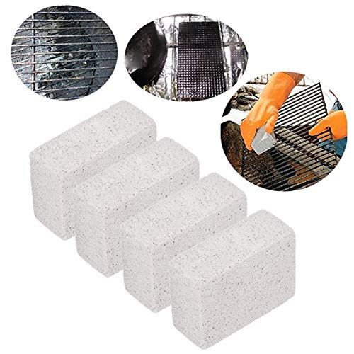 Atyhao 4 Stück Reinigungsblock Barbecue Grill Reinigung Brick Block Flecken Fettreiniger Stein Küchenzubehör
