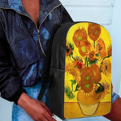 joo meryer Oil Painting Art Backpack Knapsack for Teen Adult Men Women Casual Middle School High School Book Bags,Sunflower4