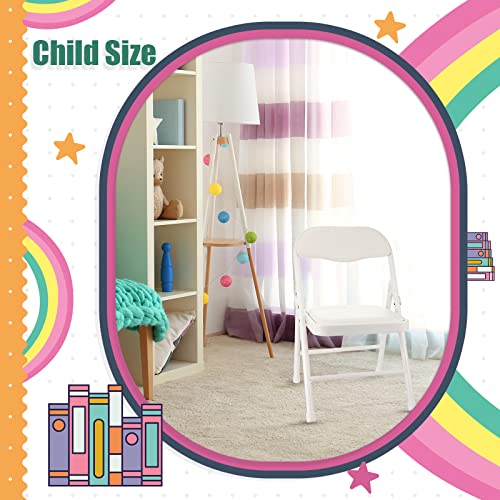 Queekay Kids Folding Chairs With Padded Seats And Backrest Foldable Steel Frame Kids Foldable Chair For Children Toddler Study Indoor Classroom Desk Tables Event Banquet Wedding (White) #TOP3