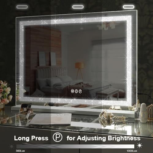 Espejo de Vanidad Fenchilin 32 x 23 pulgadas con luces LED miniatura 3
