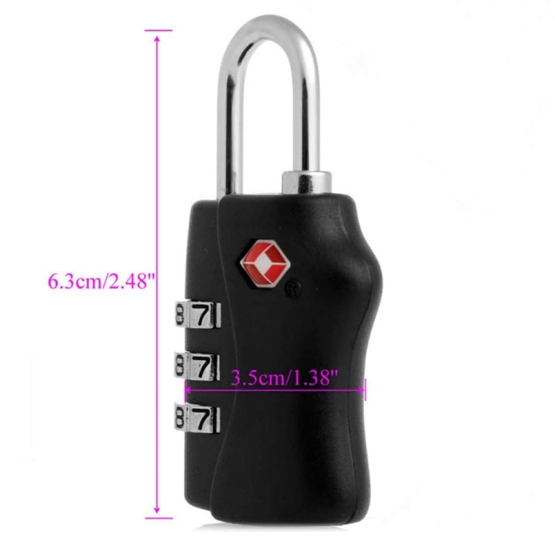 TSA Plastic and Metal Luggage Lock (Black) 2