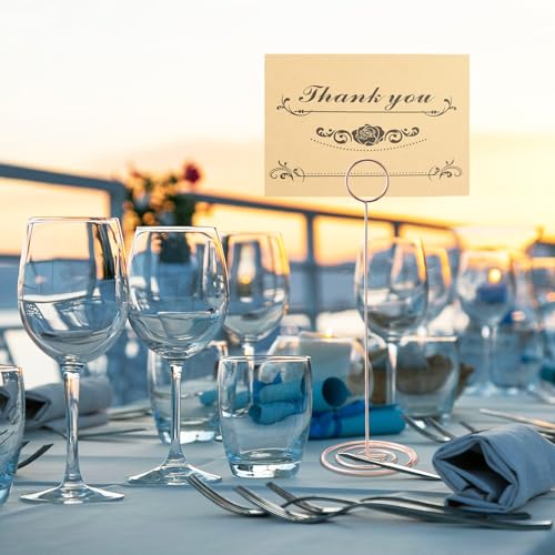 Image of Table Number Holders, 10PCS Place Card Holder, Photo Holder (8.7 inchRose Gold) | Cards Stand Name Menu Clips, Large Size Table Sign Card Holders for Centerpieces Wedding Birthday Party