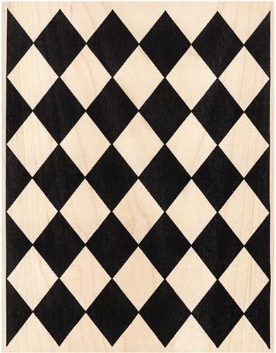 Diamond Harlequin Collage Background Rubber Stamp