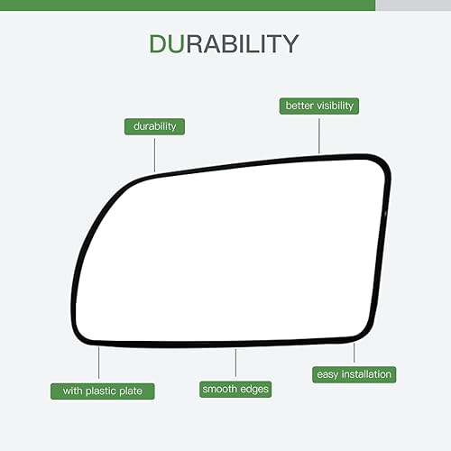 Miniatura 6 de SCITOO Espejo retrovisor lateral de cristal para el lado izquierdo del conductor de cristal apto para 2008-2013 para NISSAN ALTIMA sin calefacción,