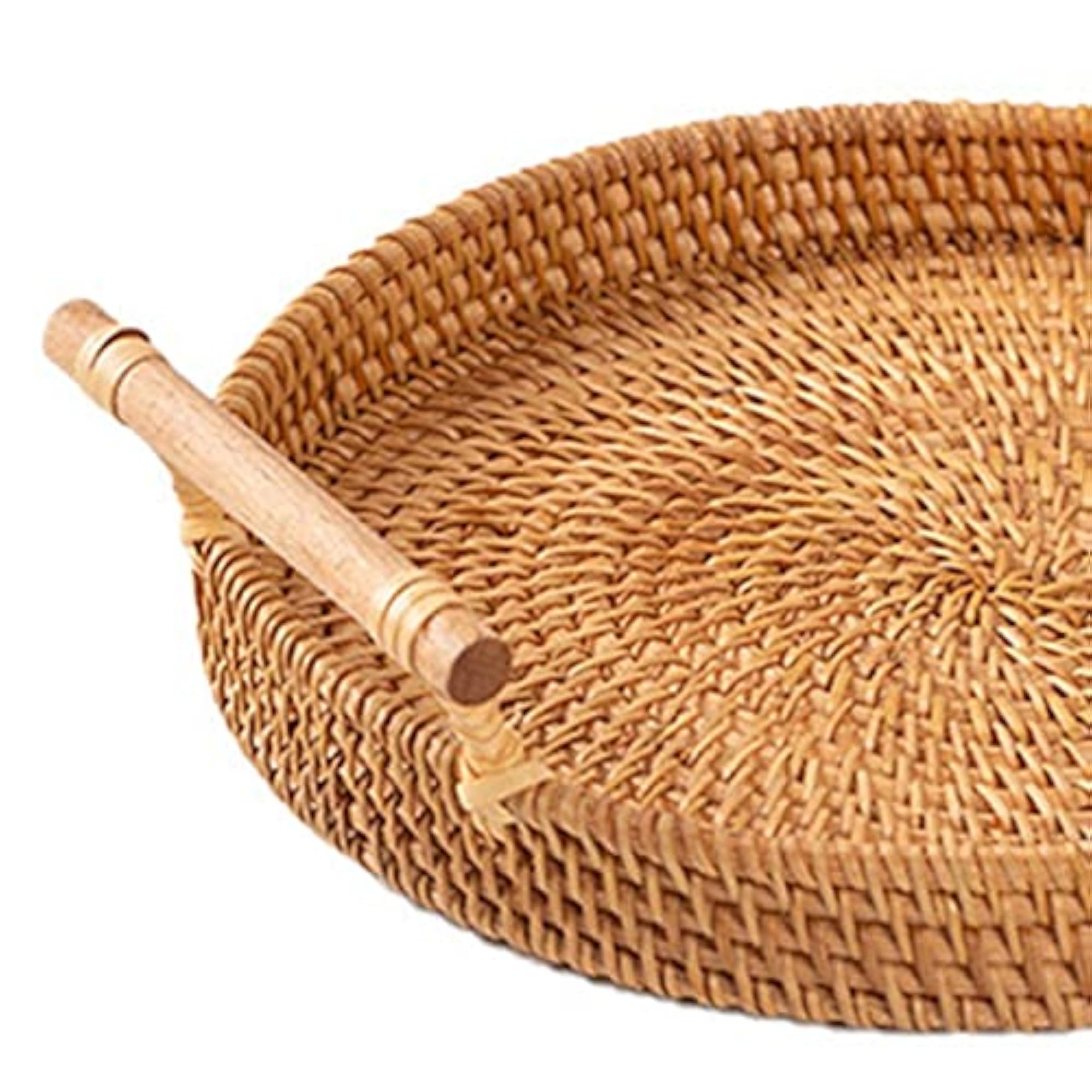 Handwoven Round Basket Serving Platter, Multipurpose