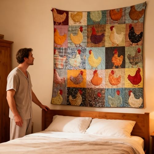 Couverture poulet lavable en machine et jeté de lit respirant