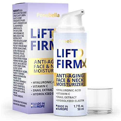 PENEBELLA Lift & Firm Face & Neck, Moisturizer Cream with Hyaluronic Acid - Anti-Aging Face Moisturizer - Anti Aging Firming Facial Cream to Reduce Wrinkles, Dark Spots, Fine Lines