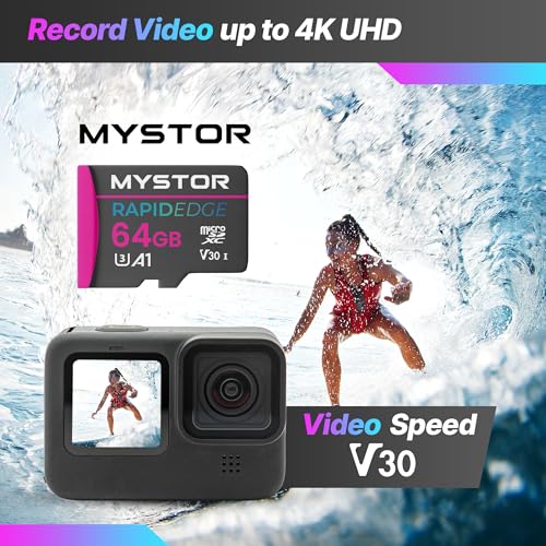 Go Pro Memory Card for GoPro Hero 13, 12, 11, 10, 9, 8, 7, 6, 5, 4 Black Max Fusion Session GoPro SD Memory Card for Act - Additional View