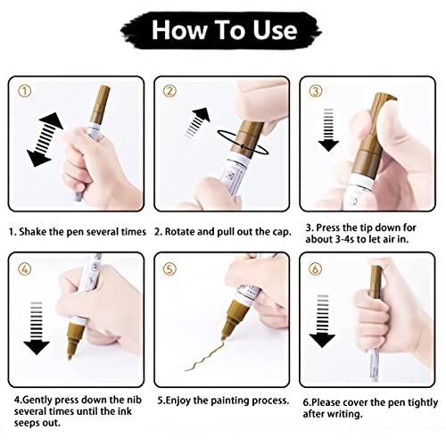 Paint Marker Pens - 2 Pack Single Color Permanent Oil Based Paint Markers,Quick Dry,Medium Tip,And Waterproof Marker Pen For Wood, Fabric, Plastic,Rock Painting,Metal,Canvas, Mugs,Glass(Silver) #TOP1