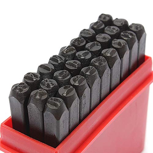 Set di punzoni per lettere e numeri, in metallo