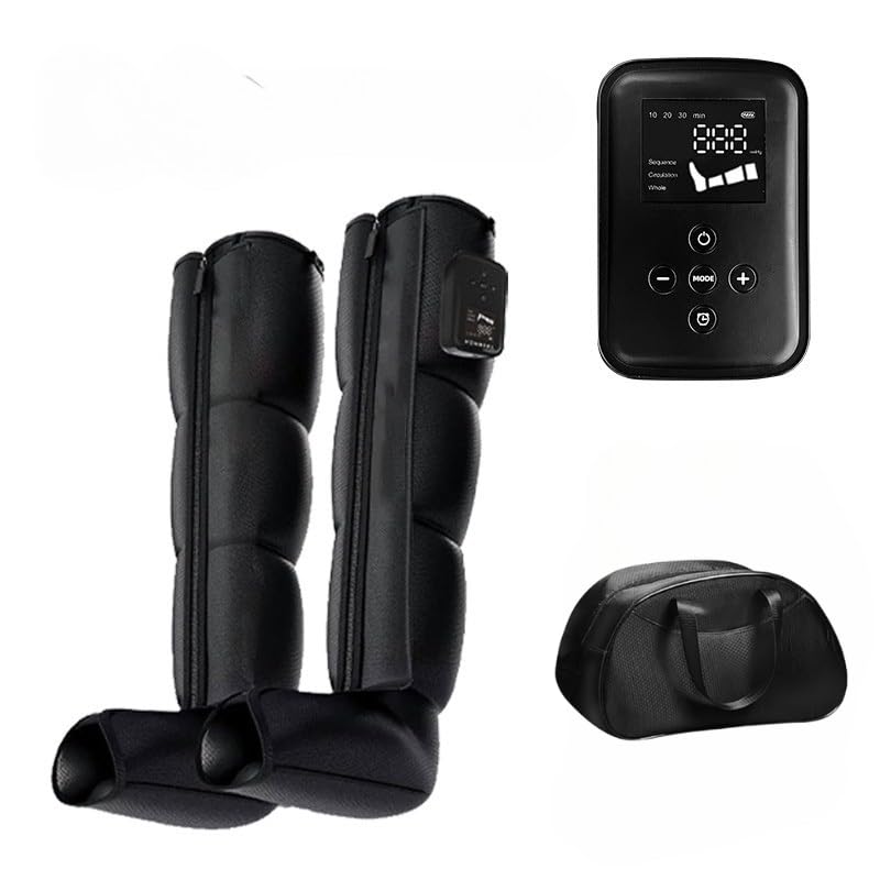 DIRU Botas de Presoterapia para Casa – Drenaje Linfático Piernas y Pies, Masajeador Portátil Inalámbrico 3200 mAh, 3 Modos, 4 Niveles 50-200 mmHg (Talla M)